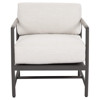 Aurora Mid Century Grey Aluminum Sunbrella Outdoor Lounge Arm Chair