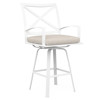 Zuri Coastal Grey Sunbrella Aluminum Swivel Outdoor Counter Stool