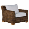 Montauk White Performance Brown Wicker Outdoor Lounge Chair