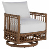 Newport White Performance Rattan Outdoor Barrel Swivel Chair