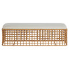 Andi Coastal Beach White Performance Cushion Brown Rattan Bedroom Bench