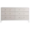 Leif Modern Classic White Cream Wood 6 Drawer Double Dresser