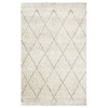 Sanaya Moroccan Linen Beige Wool Diamond Patterned Hand Knotted Rug - 5'x8'