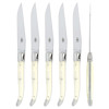 Forge de Laguiole Silver Stainless Steel Bone Handle 6 Piece Steak Knife Set