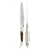 Forge de Laguiole Silver Stainless Steel Elk Stag Handle 2 Piece Steak Knife Set