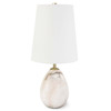 Jared Updated Traditional Natural White Stone Linen Shade Mini Table Lamp