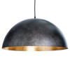 Sigmund Modern Classic Black Steel Gold Interior Pendant - Large