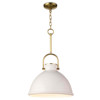 Eloise Modern Classic White Ceramic Brass Accent Pendant