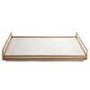Tina Hollywood Regency Gold Iron Frame White Marble Rectangular Serving Tray