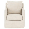 Dayana Modern Classic Ivory Upholstered Eucalyptus Plywood Frame Swivel Arm Chair