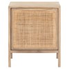 Rhian Coastal Natural Woven Cane Mango Wood Removable Shelf Right Facing Nightstand