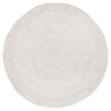 Arctic Circle Modern White Wool Shag Washable Rug - 8'2" Round