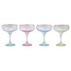 Rainbow Modern Classic Assorted Coupe Champagne Glass - Set of 4