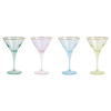 Rainbow Modern Classic Assorted Martini Glass - Set of 4