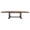 Becille French Brown Pine Wood Rectangular Extendable Dining Table - 84-114"W