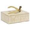 Francisco Rustic White Wood Gold Metal Handle Decorative Box