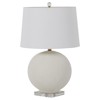 Wheeler Modern Clear Base White Ceramic Round Bedside Table Lamp