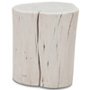 Luna Rustic Lodge White Wood Stump Drum Side End Table