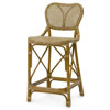 Palecek Jordan Coastal Beach Brown Woven Rattan Counter Stool