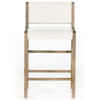Sharon Modern Classic Brown Wood Frame Cream Boucle Performance Counter Stool