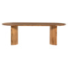 Paris Rustic Lodge Light Brown Acacia Wood Oval Dining Table - 94"
