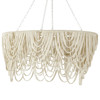 Palecek Selita Coastal Beach Cream Coco Beads Oval Chandelier
