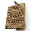Palecek Green Oaks Coastal Beach Natural Brown Rattan Antique Brass Metal Sconce