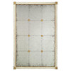 John-Richard Lanier French Country Antiqued Gold Grid Panel Wall Mirror