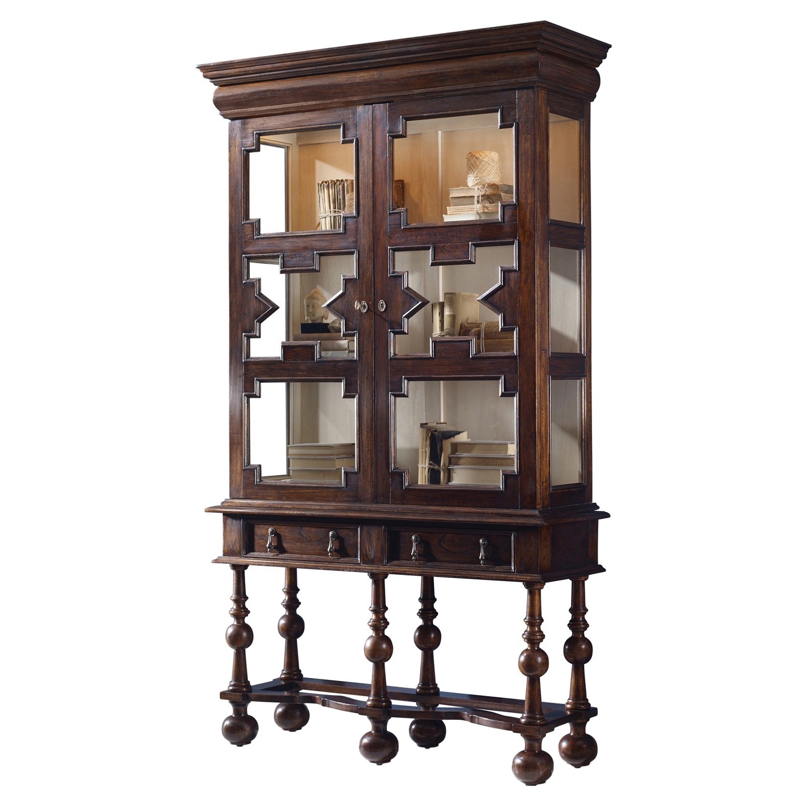 Grantham Updated Traditional Dark Brown Wood Cabinet