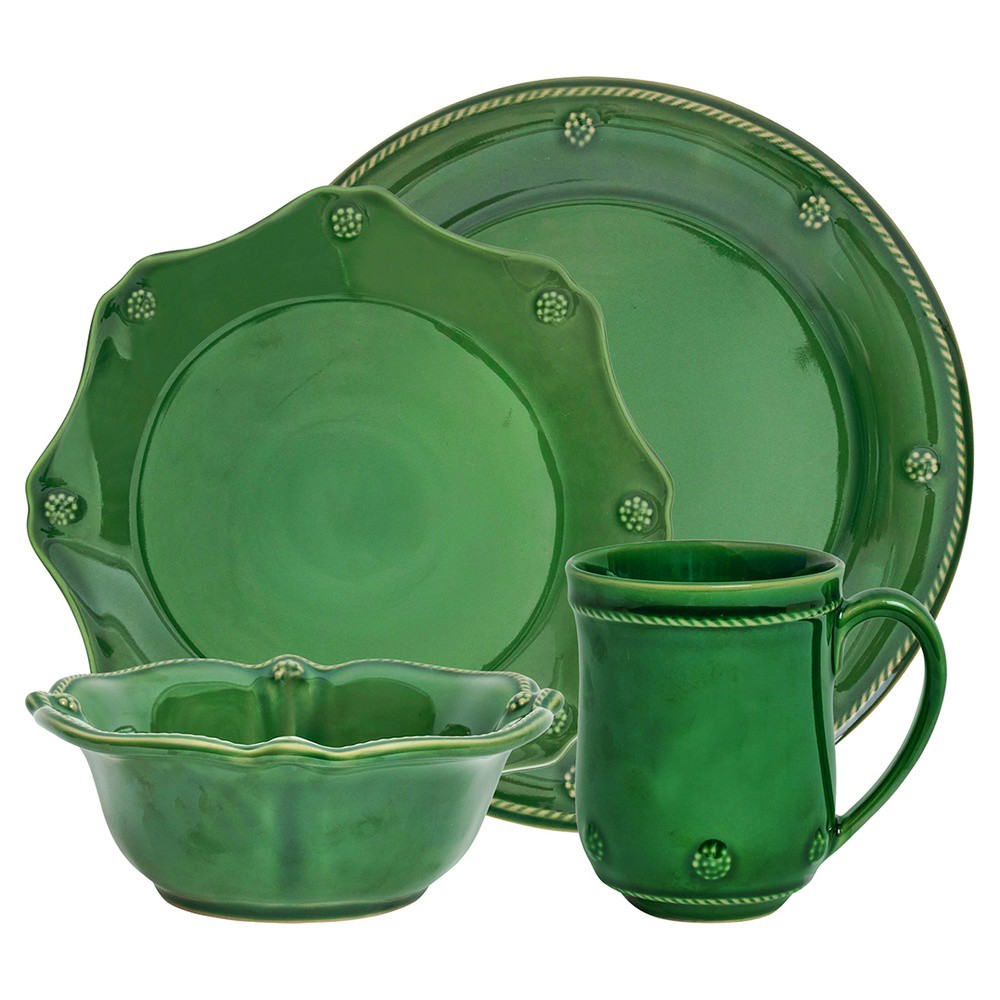 Juliska Berry & Thread French Country Basil Ceramic 4 Piece Place Setting