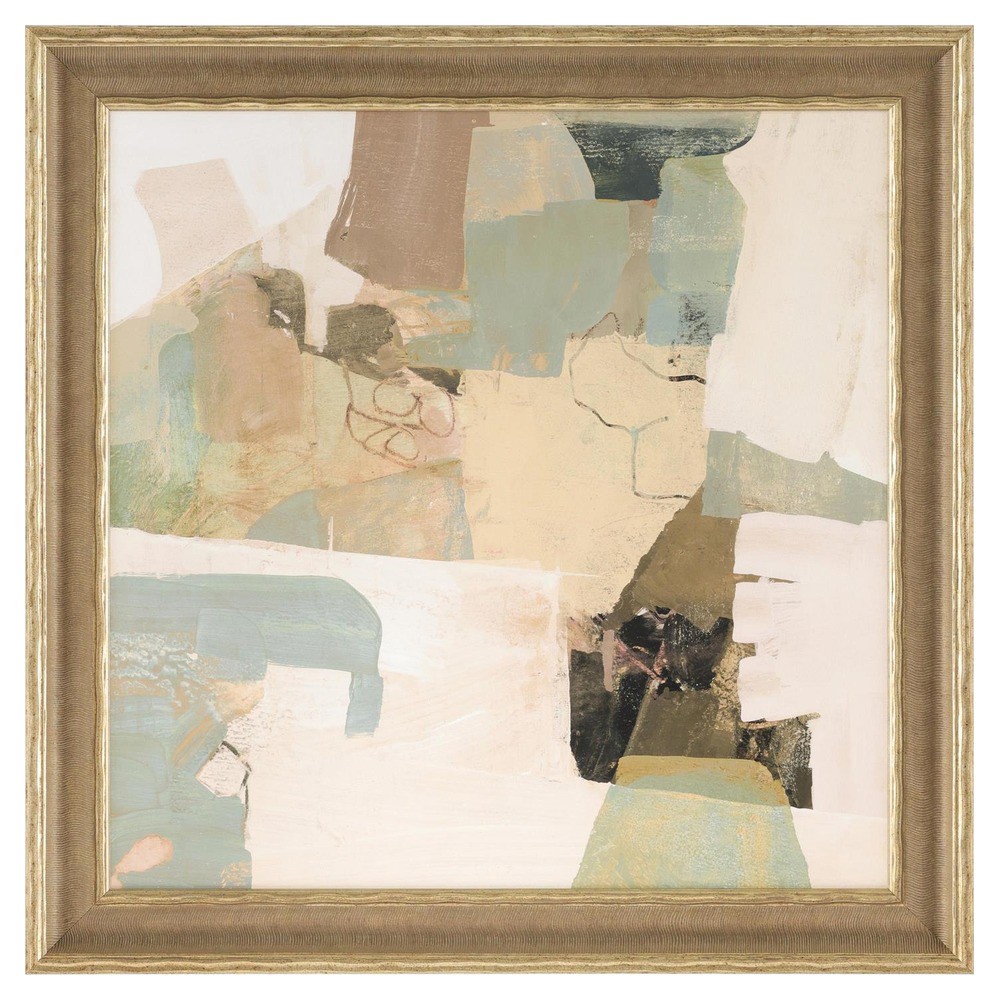 John Richard Natural Forms Gold Frame Abstract Painting - 32x32