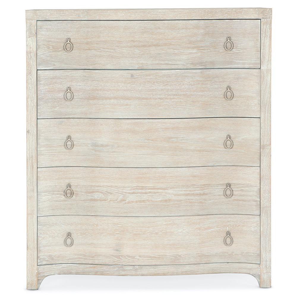 Country Chest of Drawersカントリーチェスト　オリブグレー Harmony French Country Light Brown Oak Wood 5 Drawer Tall Chest