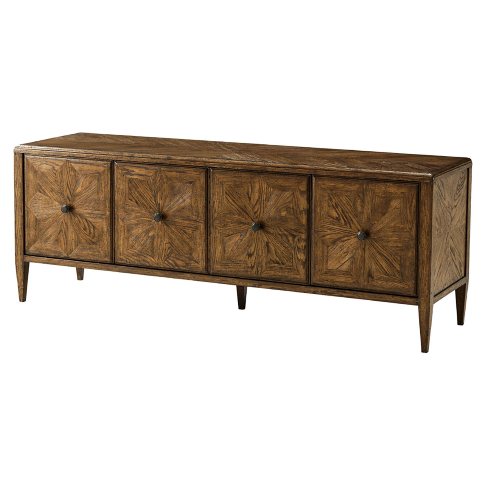 Ayra Updated Traditional Dusk Brown Oak Wood Media Console
