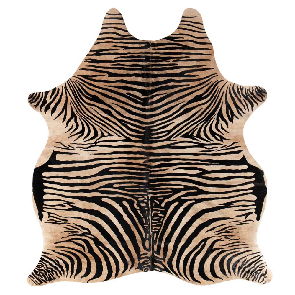 Julianne Rustic Lodge Zebra Print Fur Hide Rug - 5'x7'