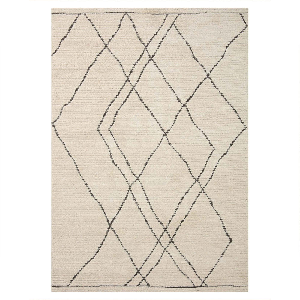 Diamond Patterned Rug Ruggable Vaela Modern Classic Cream Diamond Patterned Rug - 6'7