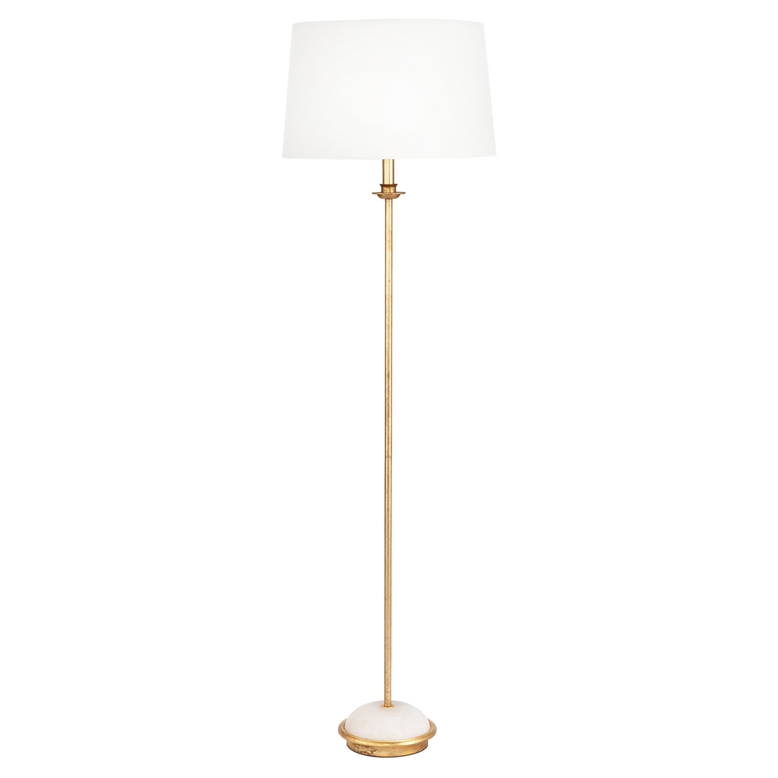 Fisher French Gold Leaf Alabaster Column Floor Lamp