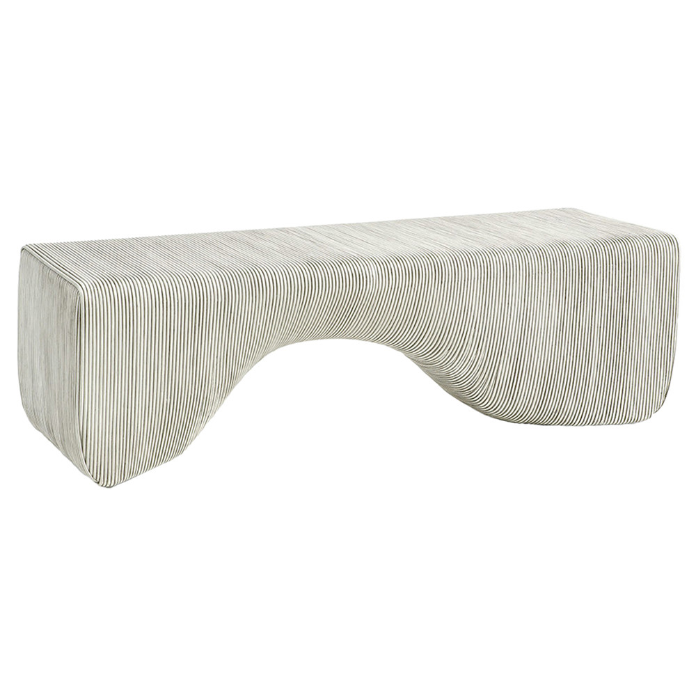 Palecek Cyprus Coastal Beach Whitewash Pencil Rattan Entryway Bench