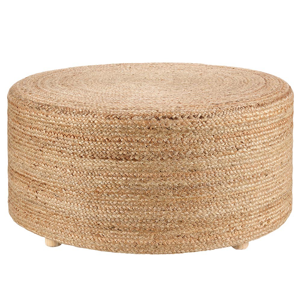 Vienn Coastal Beach Tan Jute Round Stool