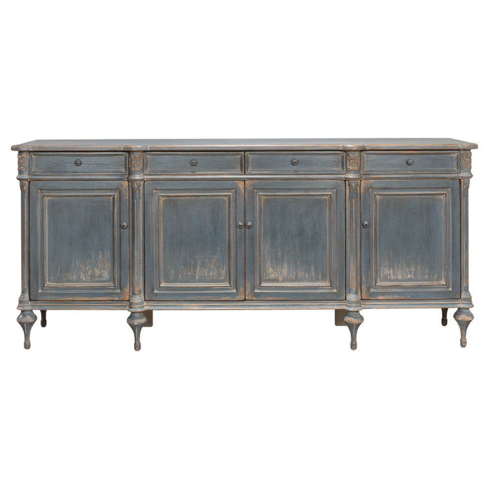 Callow French Country Blue Pine Wood Sideboard