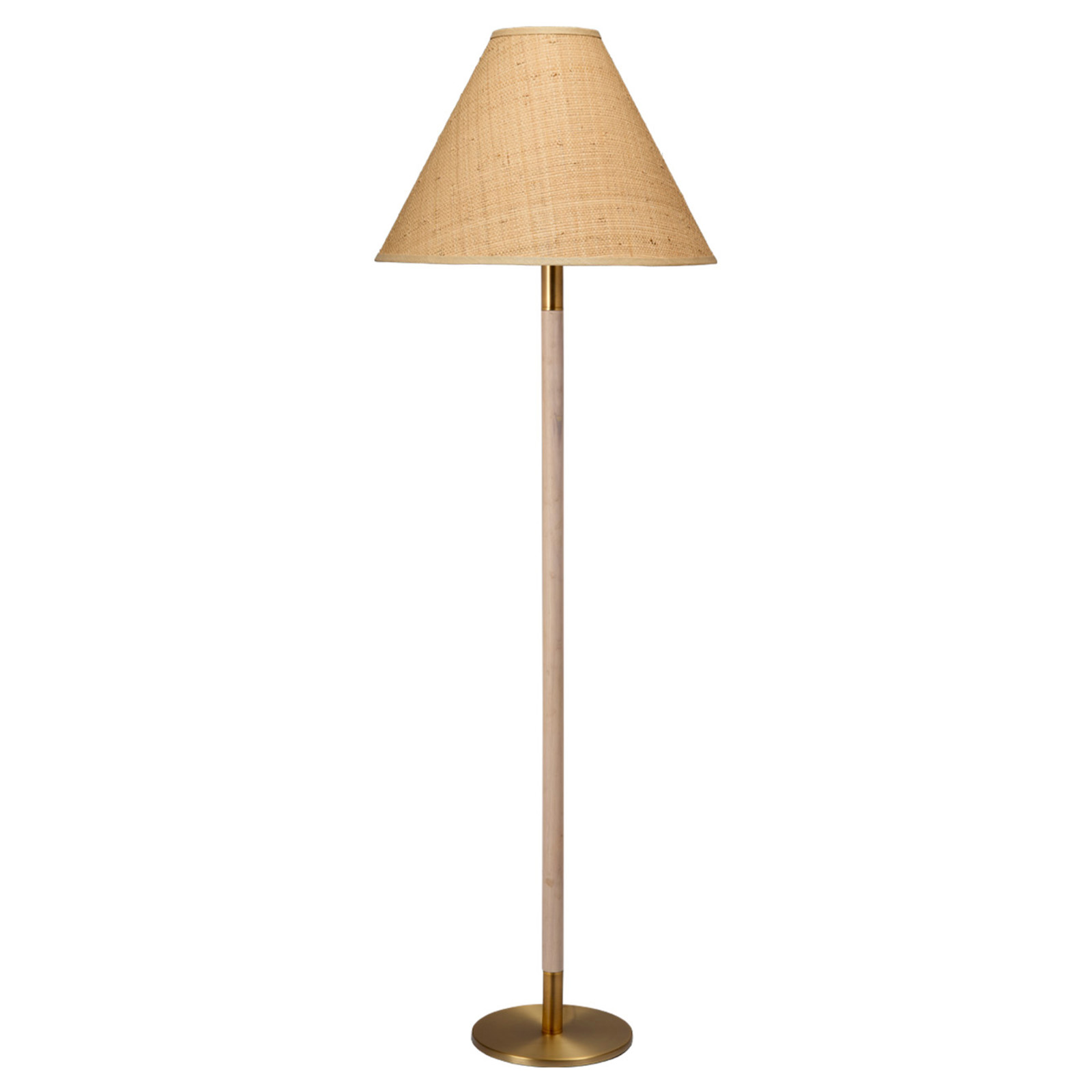 Teresa Coastal Beach Natural Wood Woven Raffia Shade Floor Lamp