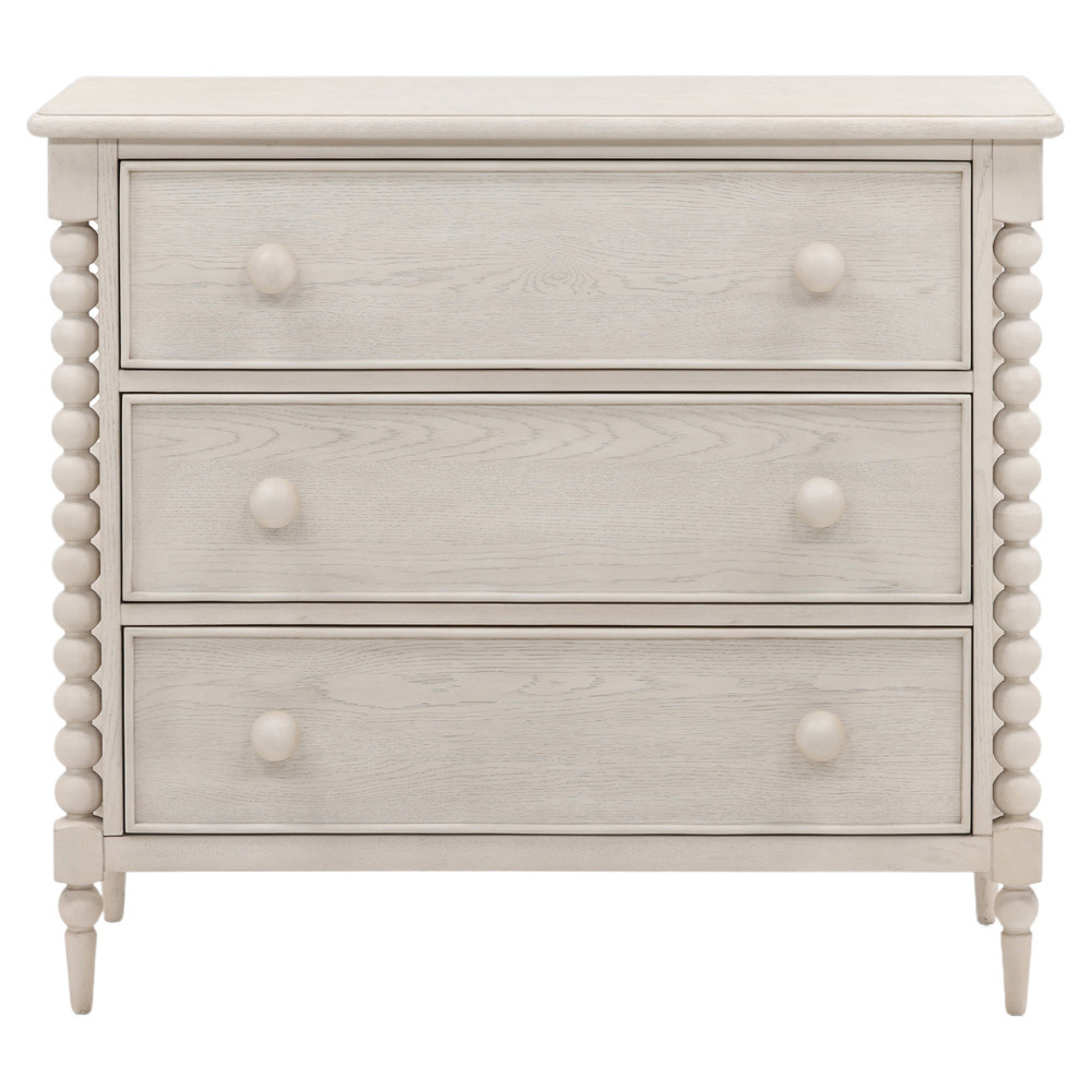 Calypso Updated Traditional Whitewash Oak Bobbin Dresser