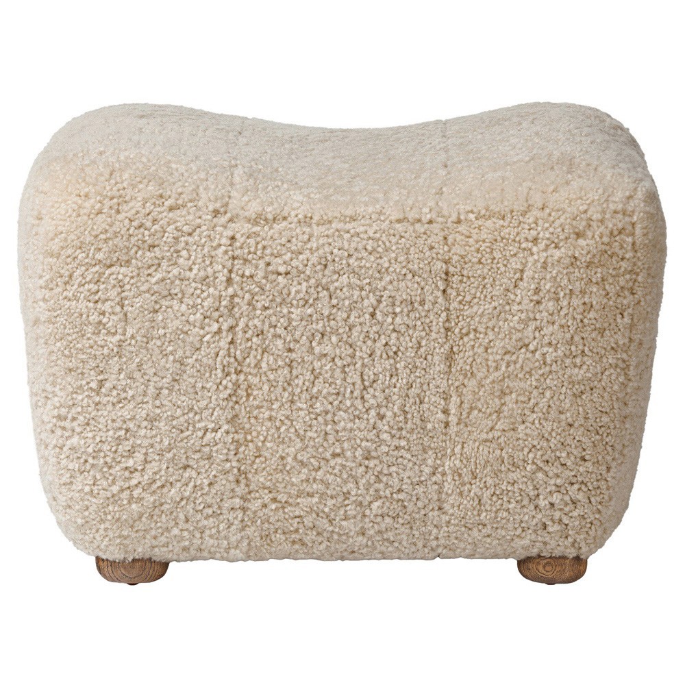 Oslo Beige Shearling Ottoman