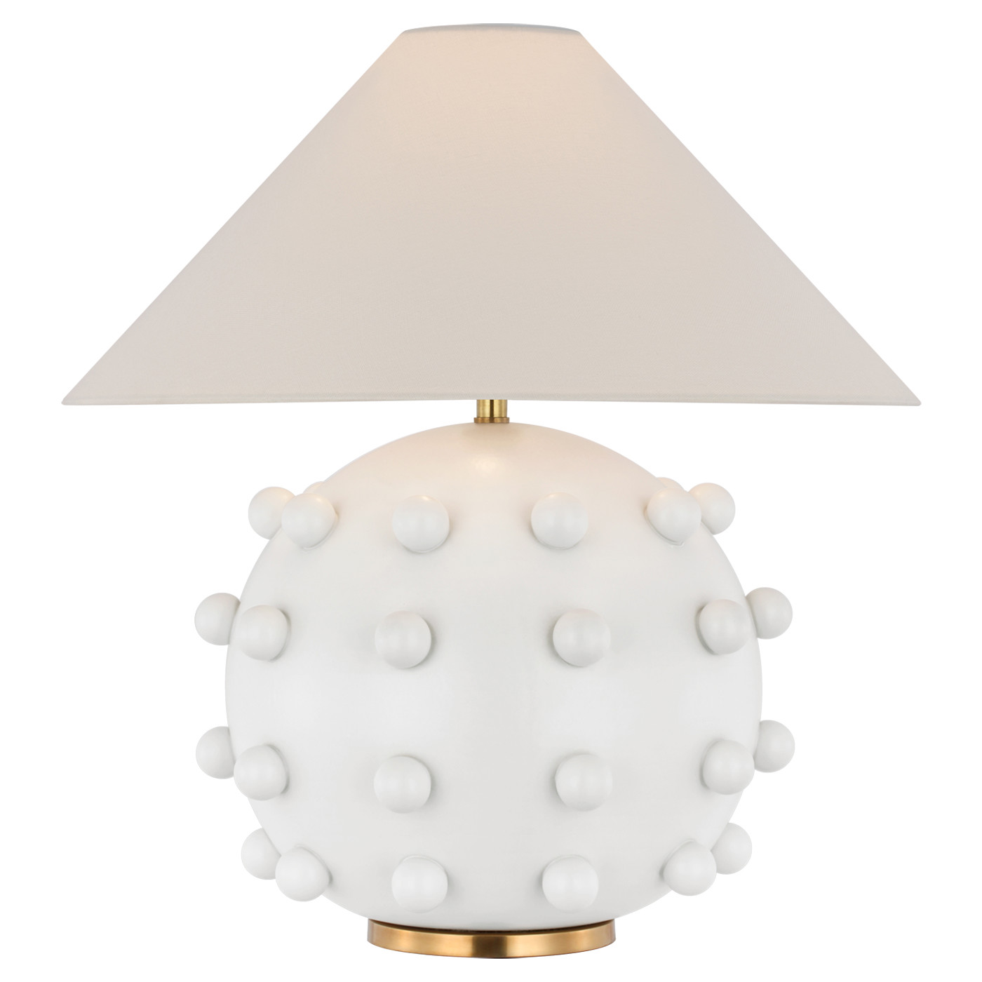 Visual Comfort Linden Modern Classic Plaster White Linen Shade Orb