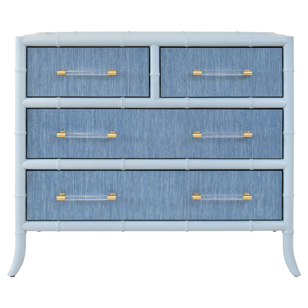 リアドロ sweep away the cloud 5726 Worlds Away Beckett Modern Classic Blue Bamboo Grasscloth Chest