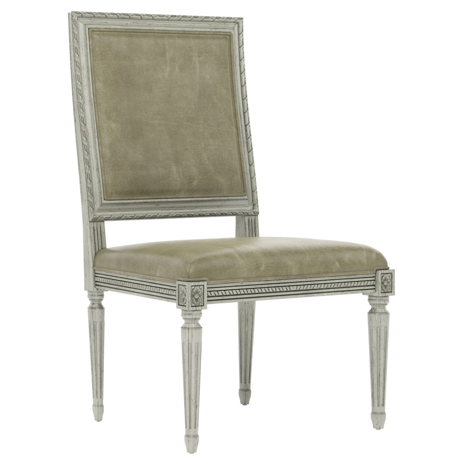 Marielle Juniper Leather Provence Sage Dining Side Chair