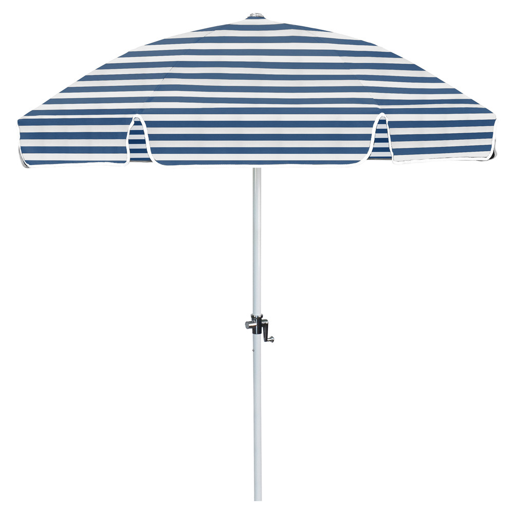 blue and white stripe patio umbrella OREKPOT 7/9ft Outdoor Striped with UV50+ Protection Vented Beach Parasol Foldable Wooden Pole Easy Pulley Lift for Garden ShadeBlue Stripes 210cm/7ft : Patio, Lawn & Garden Enhance your outdoor oasis with the Maui Single Scallop Striped 9Ft Crank Push Button Tilt Umbrella Blue and White Striped Patio
