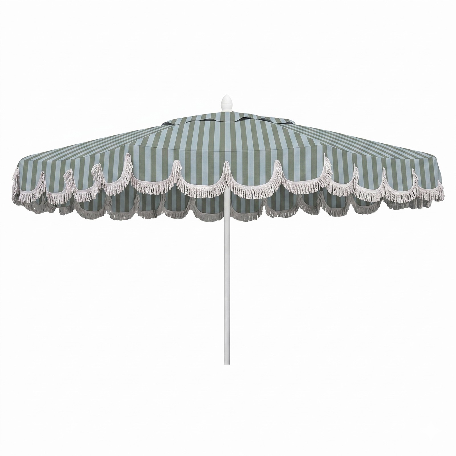 green and white striped patio umbrella B&P Co. x Julia Berolzheimer The x Julia Berolzheimer Nothing soothes the heart like nostalgia Lotus Home 9ft Stripe Market/Patio