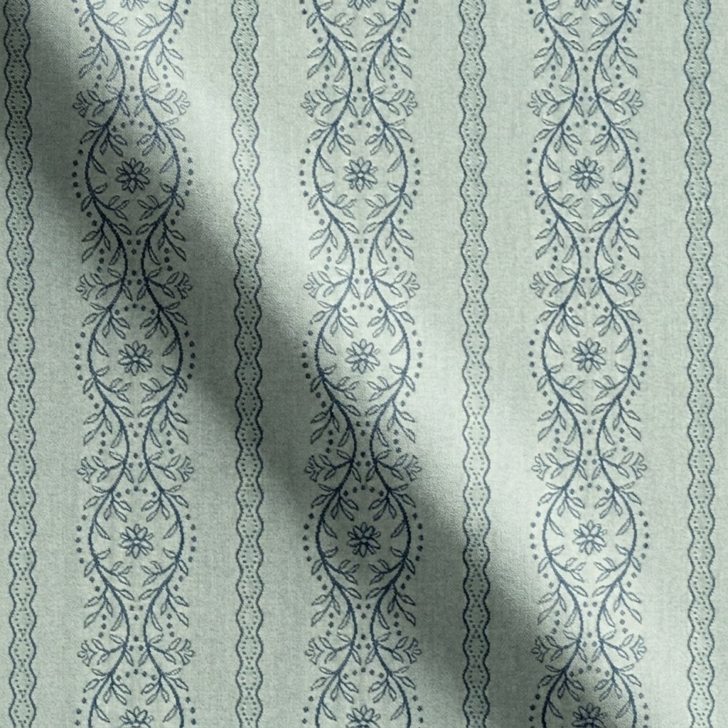 Seine Blue Print & Pattern fabric swatch