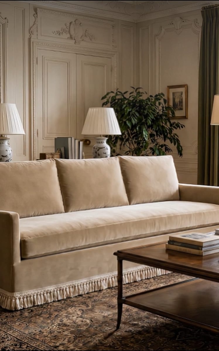A richly layered living room for the Fall Sale Preview