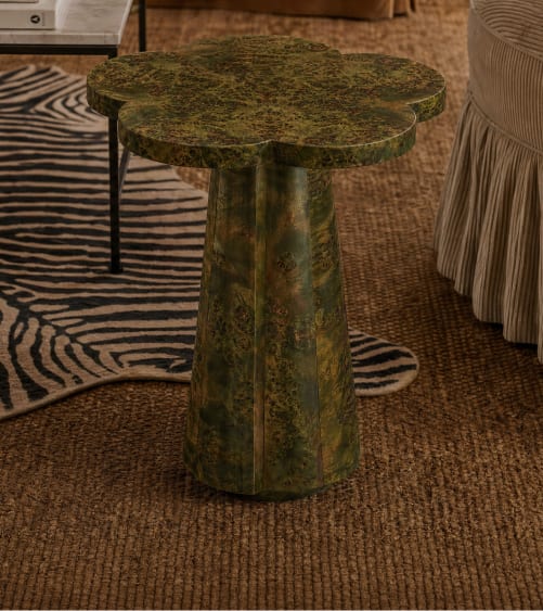 Green figured-stone side table